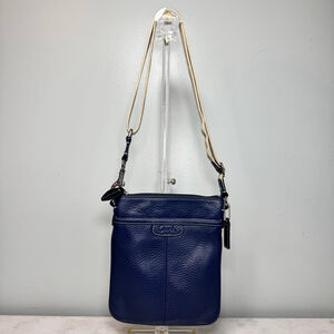 Coach Penelope Leather Crossbody Bag Legacy Swing Pack Navy Blue